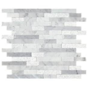 Carrara White Random Linear - stone tile